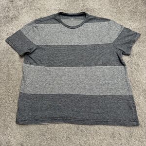 Structure Slim Fit Crewneck T-Shirt Mens XL Blue Colorblock Striped Short Sleeve
